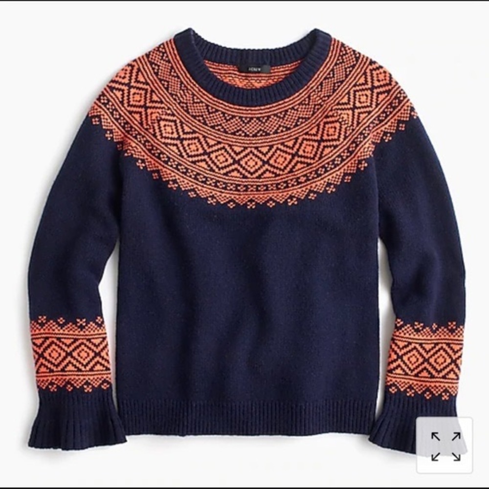 J. Crew Fair Isle Ruffle Sleeve